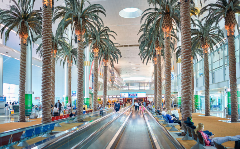 Moving walkway at Dubai International Airport