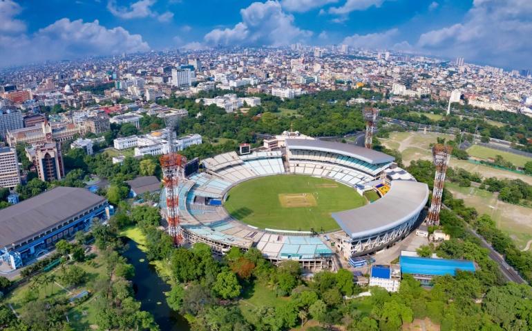 Aerial view of Eden Gardens Stadium