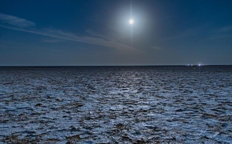 Rann of Kutch on a full moon night.