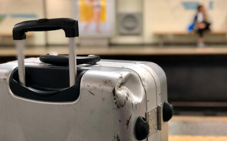 Damaged baggage at the airport