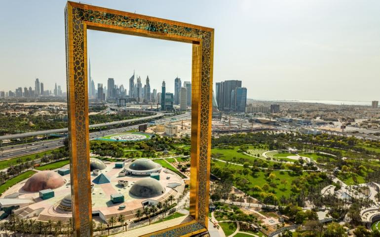 Dubai Frame - A major tourist attraction in the United Arab Emirates