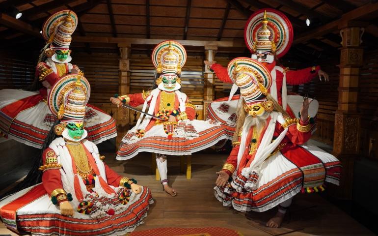 Kathakali Performers during the Traditional Kathakali Dance