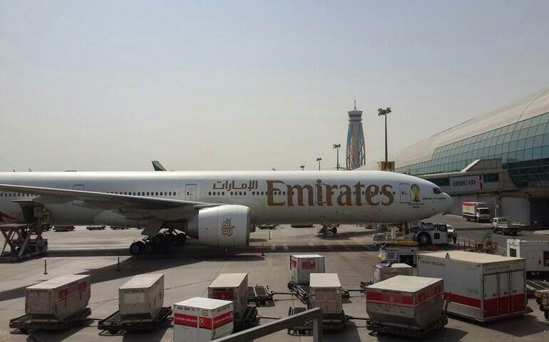 Emirates aircraft at Dubai Airport