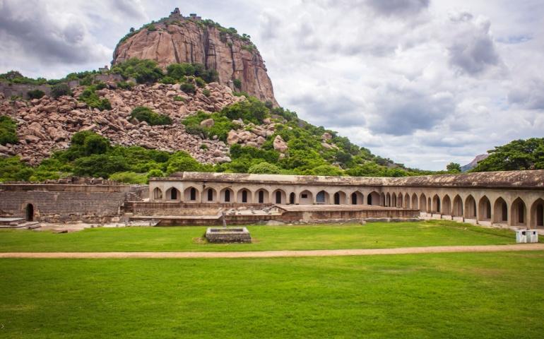 View of Rajagiri hill and the Gingee Fort complex in Villupuram district, Tamil Nadu
