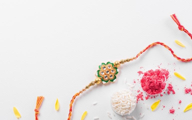 A traditional Indian wrist band which is a symbol of love between Sisters and Brothers