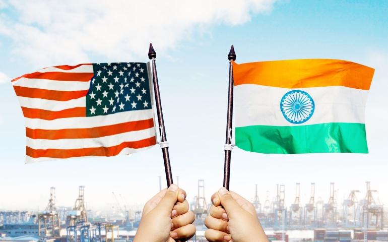 USA and India Flags 
