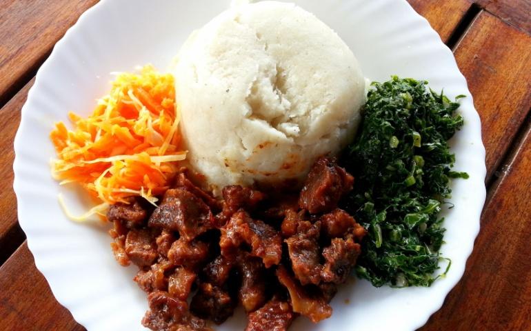 Ugali with stew