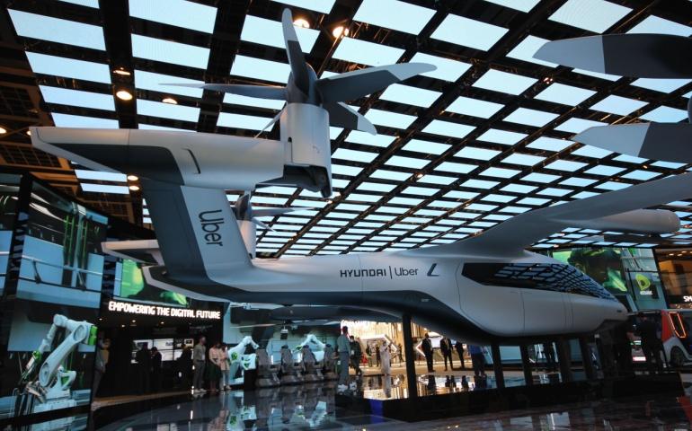 New Hyundai Uber full-scale air taxi model on display in the Etisalat pavilion at Gitex Technology 