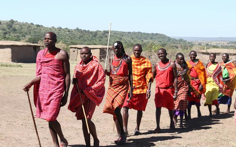 Masai people in Masai Mara