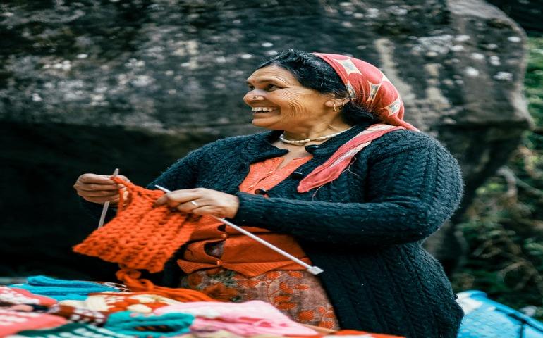 Woman Sewing, Manali, Himachal Pradesh