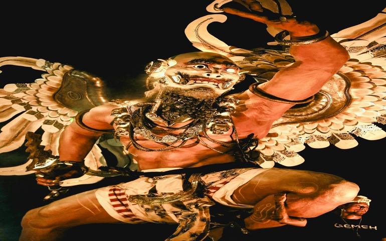 Vibrant Balinese Ogoh-Ogoh in Festival Parade