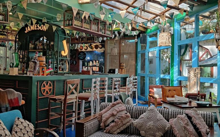 Traditional interiors of cafes in Himachal Pradesh