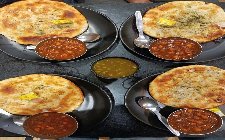 Traditional Indian Meal with Bhature and Chole