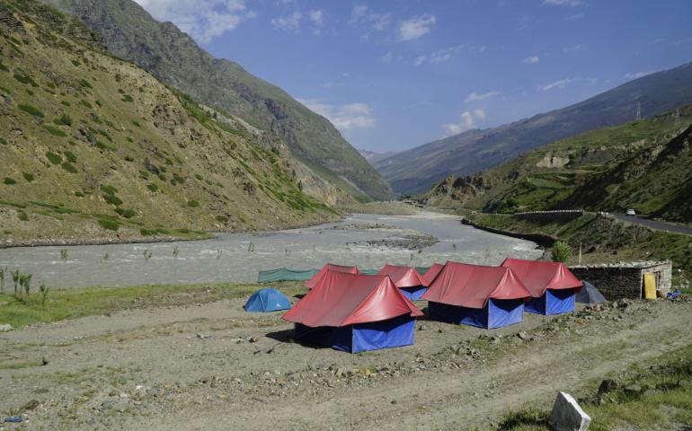 Riverside camping in Himachal Pradesh