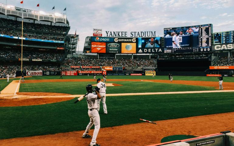 View of a Baseball Game at Yankee Stadium