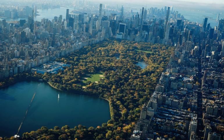 Aerial View of Central Park in New York