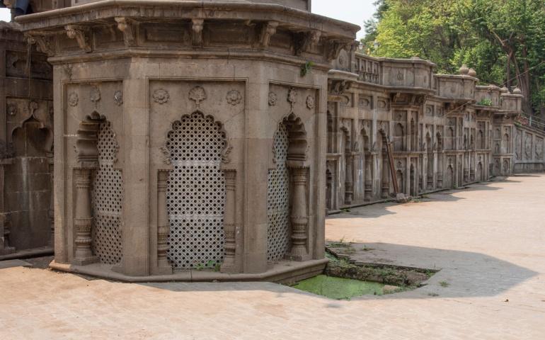 Ancient Architecture of Rankala Lake wall, Kolhapur, Maharashtra, India