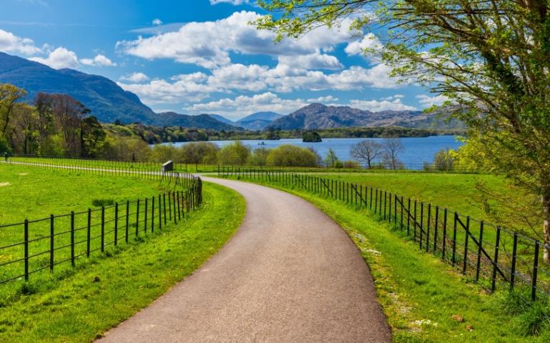 Scenery of Lough Leane, the largest of the Killarney lakes in County Kerry. Ireland