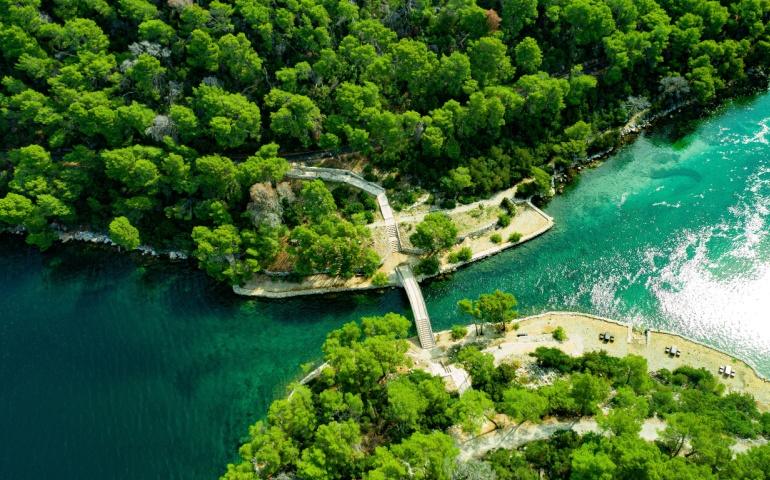 Aerial view of Mljet national park, Island Mljet, Croatia
