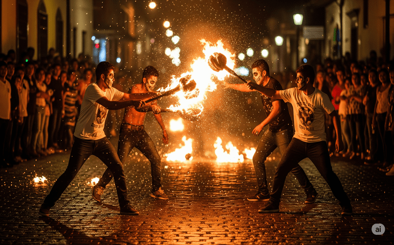 Las Bolas Fireball fight (AI-generated image for representation purposes only)