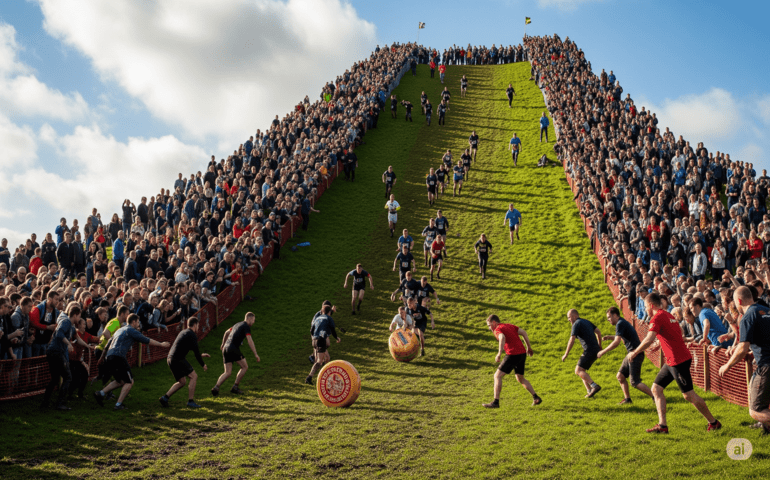 Cheese rolling competition (AI-generated image for representation purposes only)