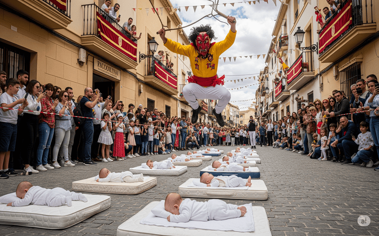 Baby Jumping Festival in Spain (AI-generated image for representation purposes only)