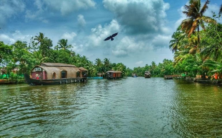 Kerala Backwaters at Alleppey on a Houseboat