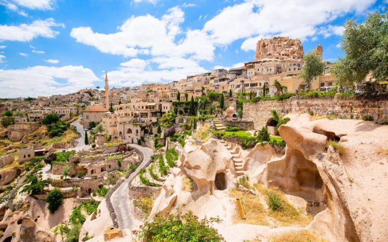 Amazing Landscape View of Uchisar Town in Cappadocia
