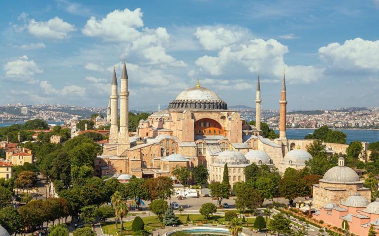 Beautiful view on Hagia Sophia in Istanbul