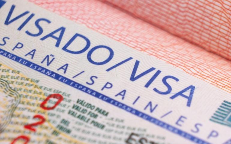 Spain visa closeup 
