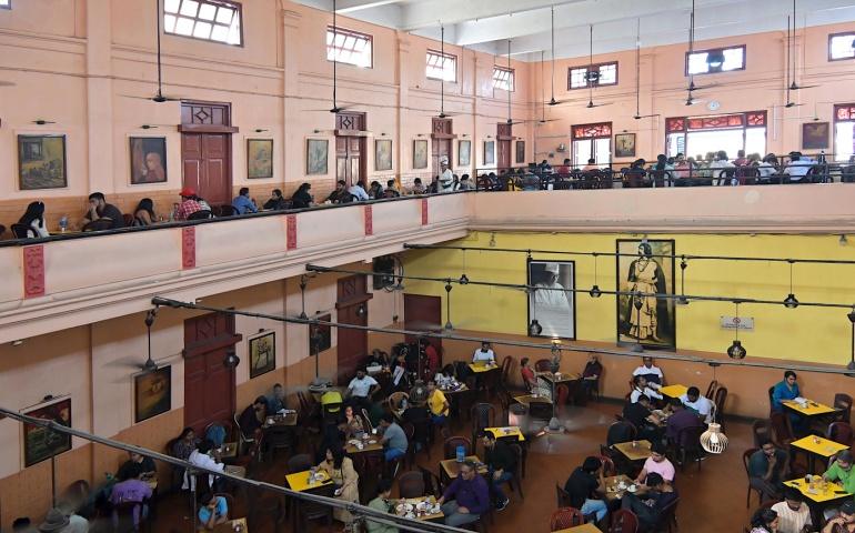 Inside the Indian Coffee House in Kolkata
