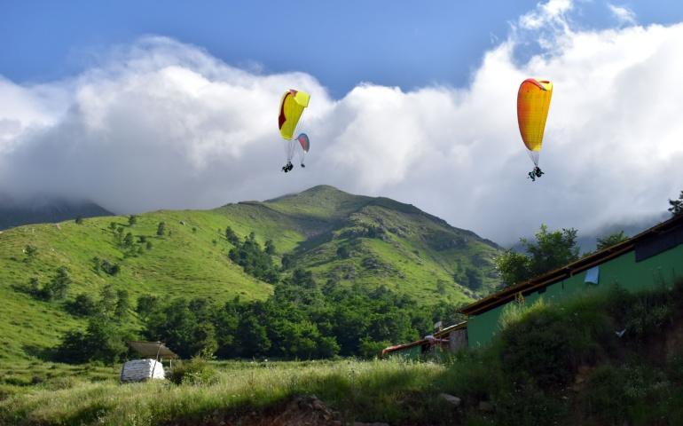 Paragliding Over the Hills of Kashmir