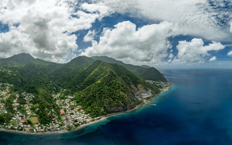 Aerial view of Dominica