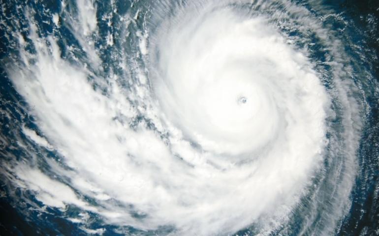 Typhoon over the Pacific Ocean - satellite photo
