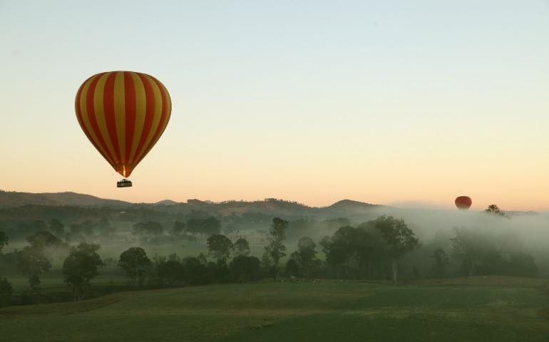 Hot Air Balloon over Gold Coast Hinterland, Australia
