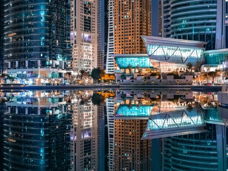 View of Dubai at night
