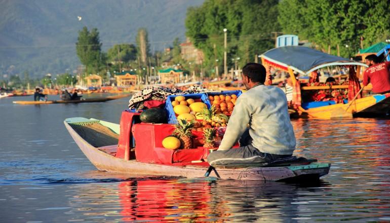 Floating market in Dal Lake
