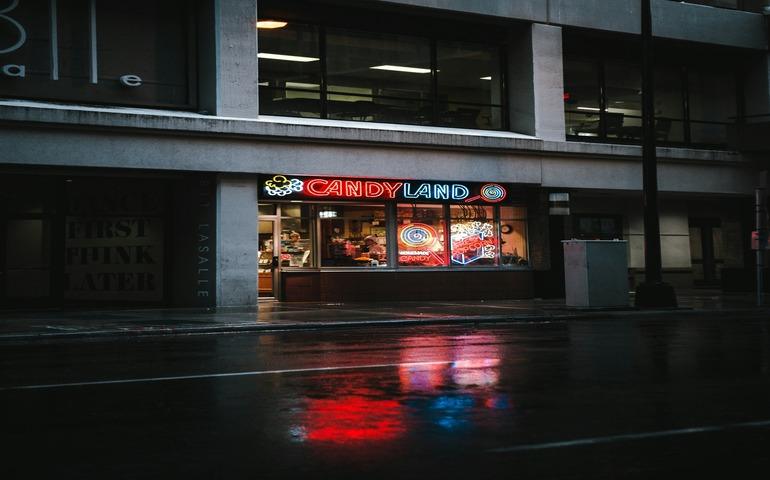Rainy Shot of Candyland Store
