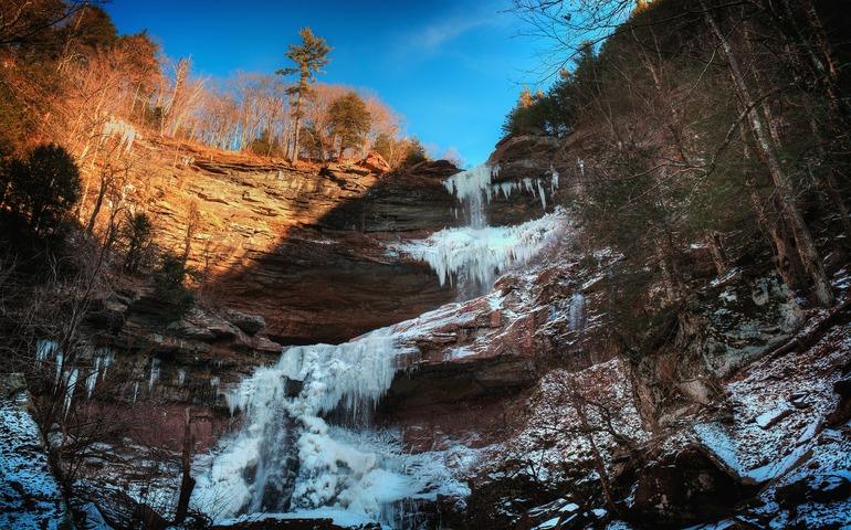 Kaaterskill Falls Covered in Snow
