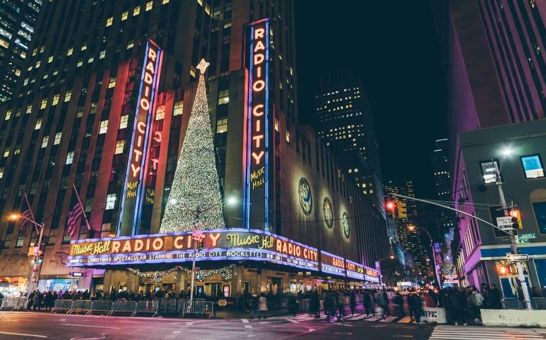 Radio City Music Hall at Night in NYC