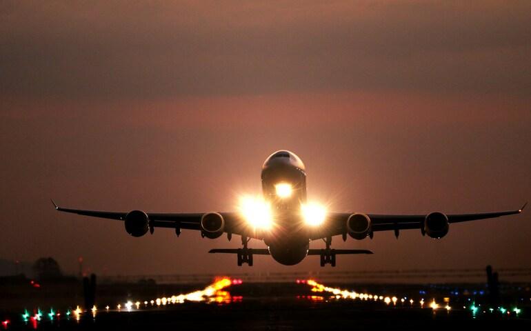 Aircraft landing at the Airport