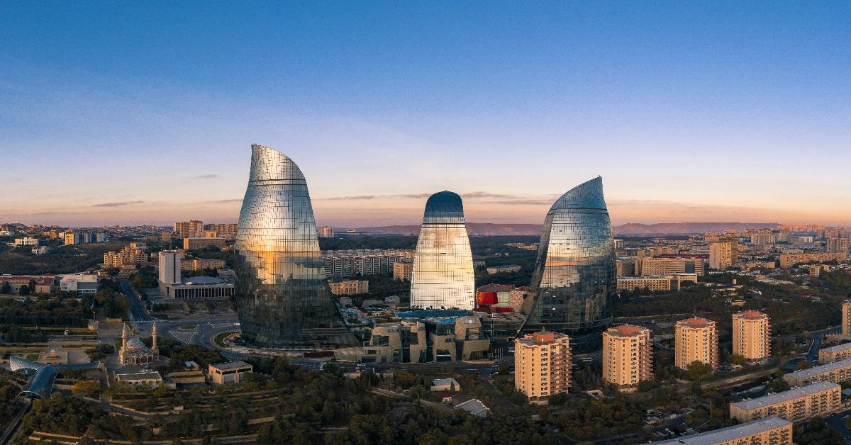 Baku Flame Tower Arieal view