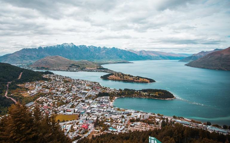 Queenstown aerial view