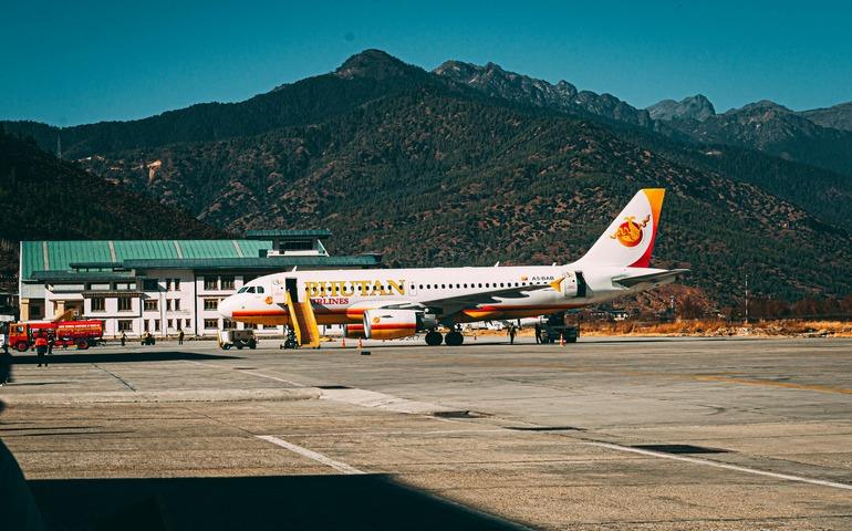 Passenger Plane at Paro Airport
