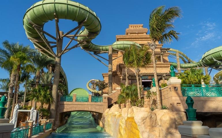 Water slides at Aquaventure Water Park.