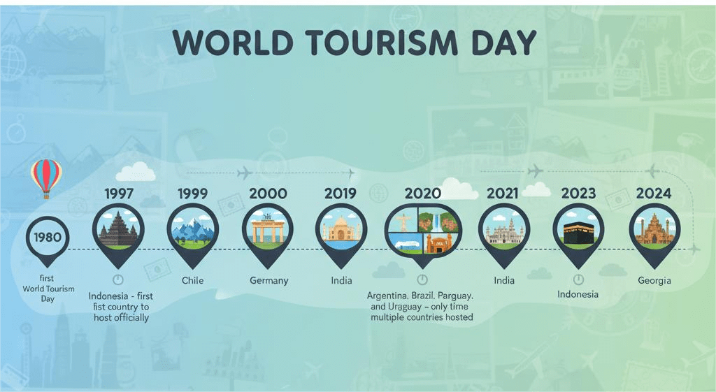 Host countries of World Tourism Day over the year 