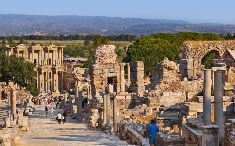 Ancient ruins in Ephesus Turkey