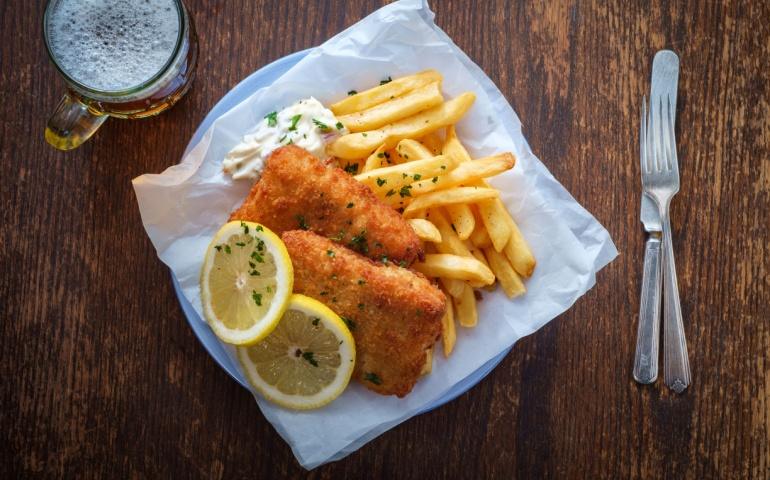 Authentic Traditional British Cuisine Fish and Chips