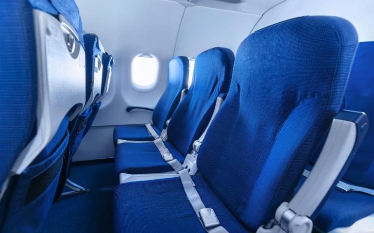 Commercial Airplane Seat in Cabin