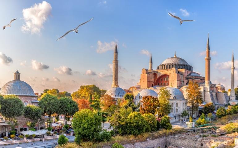 Beautiful view on Hagia Sophia in Istanbul